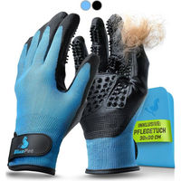 Produktbild von BluePet Fellpflege Handschuh aus Gummi für Hund, Katze und Pferd in Blau