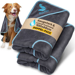 BluePet Hundetuch aus Mikrofaser schnell trocknend und saugfähig 100x60cm – Bild 1 von 4