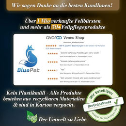 BluePet Katzenbürste und Hundebürste für Kurzhaar zur Entfernung von losem Fell und Unterwolle in Schwarz und Gold - 1 Stk. – Bild 1 von 2