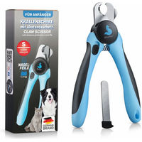 Produktbild von BluePet Krallenschere aus Edelstahl Größe S mit Schutz für kleine Hunde und Katzen in Blau