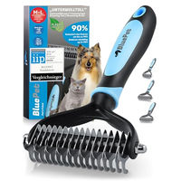 Produktbild von BluePet Unterwollkamm für Hunde und Katzen mit langem Fell aus ABS in Blau