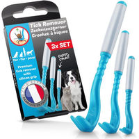 Produktbild von BluePet Zeckenhaken 3er Set Zeckenentferner Zeckenzange Zeckenhebel