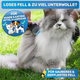 BluePet ZupfZeug Pro Professionelle Hundebürste für Langhaarige Hunde und Katzen in Blau – Bild 1 von 5