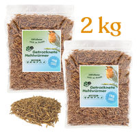 Produktbild von Blumixx Getrocknete Mehlwürmer Insektenfutter für Vögel Reptilien Fische Nager und Igel 1 kg