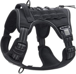 Blusmart Taktisches Hundegeschirr aus Nylon in Schwarz für erwachsene Hunde – Bild 1 von 5