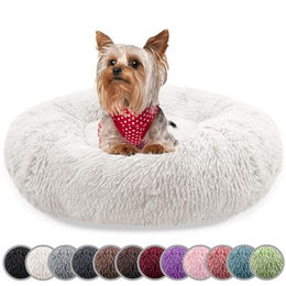Bluzelle Donut Hundebett und Katzenbett aus Plüsch XS Beige/Weiß – Bild 1 von 11