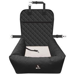 BLUZELLE Hunde Autositz und Hundebett 2-in-1 für kleine Hunde, Schwarz, wasserabweisend aus Oxford-Gewebe – Bild 1 von 12