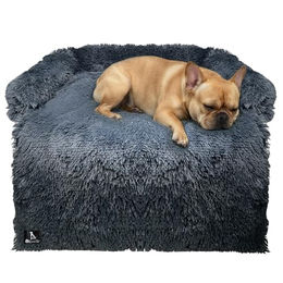 Bluzelle Hundebett Sofa Schutz Auflage für kleine Hunde in Grau mit Plüsch und beruhigender Wirkung Größe M – Bild 1 von 12