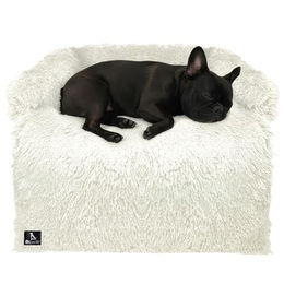 bluzelle Hundebett und Hundesofa für kleine und mittelgroße Hunde mit wasserdichter Plüsch-Auflage in Beige 102x85cm – Bild 1 von 6