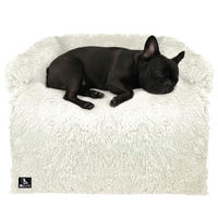 Produktbild von bluzelle Hundebett und Hundesofa für kleine und mittelgroße Hunde mit wasserdichter Plüsch-Auflage in Beige 102x85cm