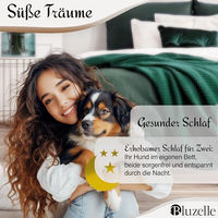 Produktbild von Bluzelle Hundebett und Katzenbett aus Plüsch für kleine Hunde und Katzen, Größe S, Grau