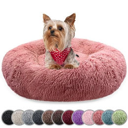 Bluzelle Hundebett und Katzenkissen Donut Form aus Plüsch XS Rosa - 50 cm – Bild 1 von 12
