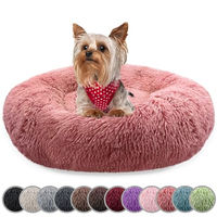 Produktbild von Bluzelle Hundebett und Katzenkissen Donut Form aus Plüsch XS Rosa - 50 cm