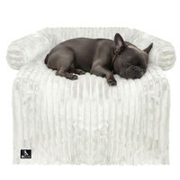 Produktbild von bluzelle Hundebett und Sofaschutz für kleine und mittlere Hunde aus Cord Plüsch in Beige, wasserdicht und waschbar
