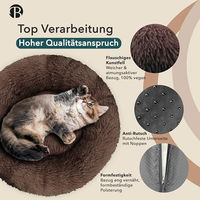 Produktbild von bluzelle Orthopädisches Donut Hundebett und Katzenbett mit Memory Foam für kleine Hunde und Katzen 50cm Braun - 50 cm