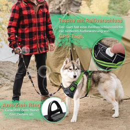 Bluzelle Sicherheitsgeschirr für kleine Hunde XS Schwarz Reflektierendes Anti-Zug Hundegeschirr mit Griff und Tasche für GPS Tracker – Bild 1 von 9