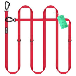 Bluzelle Wasserfeste Doppelleine für Hunde aus Biothane mit Aluminium-Sicherheitskarabinern 3m Rot - 3 m – Bild 1 von 7