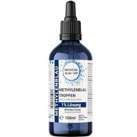 Produktbild von BMUT Methylenblau Lösung 1 % in Braunglasflasche mit Pipette USP Pharma-Qualität 100ml