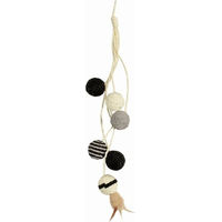 Produktbild von Bobby Bille Katzenspielzeug Kratzbaum mit recyceltem Seil Bälle und Federn Schwarz 52 cm - 52 cm