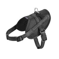 Produktbild von Bobby Easy Safe Hundegeschirr mit Etikett aus Nylon, reflektierend, Schwarz, 48–66 x 2 cm