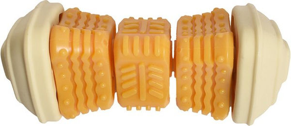Produktbild von Bobby Hundespielzeug Onigiri Intelligenzspielzeug aus Nylon Gelb L 14,5 x B 6,5 x H 6,5 cm