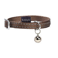 Produktbild von Bobby Safe Katzenhalsband aus Nylon reflektierend und verstellbar braun 30 x 1 cm