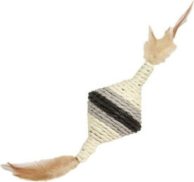 Produktbild von Bobby Youpi Katzenspielzeug aus Papier mit Federn Schwarz 12 cm