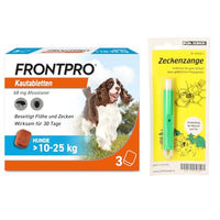 Produktbild von Boehringer Ingelheim FRONTPRO Kautabletten für Hunde 10-25 kg zum Schutz gegen Zecken und Flöhe