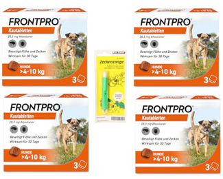 Boehringer Ingelheim FRONTPRO Kautabletten zum Schutz gegen Zecken und Flöhe für Hunde kleiner Rassen 4-10 kg – Bild 1 von 3