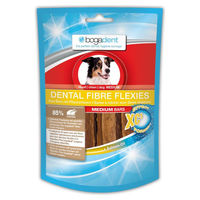 Produktbild von Bogadent Dental Fibre Flexies Zahnpflege-Snack für Hunde Medium mit Huhn und Lachs 70 g - 70 g