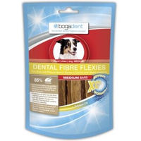 Produktbild von Bogadent Dental Fibre Flexies Zahnpflege-Snack für Hunde mit hohem Fleischanteil Medium 2x70 g - 2 x 70 g
