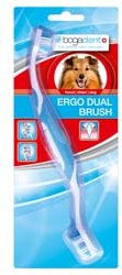 Bogadent Ergo Dual Brush Hundezahnbürste für Hunde mit 2 Bürstenköpfen blau-weiß - 1 Stk. – Bild 1 von 5