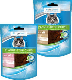 Bogadent Plaque-Stop Chips Dentalsnack für Katzen mit Fisch und Huhn 50 g - 50 g – Bild 1 von 8