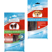 Produktbild von Bogadent Plaque-Stop Zahnpflege-Sticks für mittelgroße Hunde mit Rind, Lachs und Fisch, 100 g - 100 g