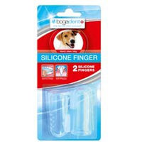 Produktbild von Bogadent Silikon Finger Zahnbürste für Hunde, transparent, 2 Stück