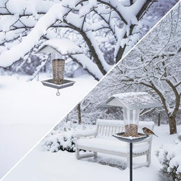 BOLD Vogelhaus Picky aus Edelstahl zum Aufstellen oder Aufhängen 1,40m Höhe – Bild 1 von 9