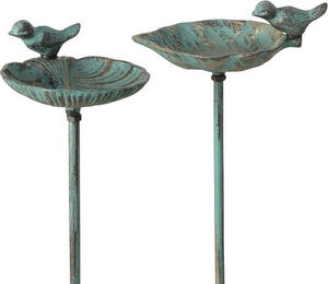 Produktbild von Boltze Vogeltränke Karla Vogelbad mit Gartenstab 98 cm aus Metall in Gold und Grün