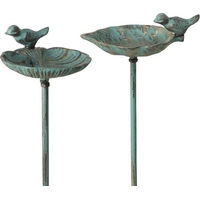 Produktbild von Boltze Vogeltränke Karla Vogelbad mit Gartenstab 98 cm aus Metall in Gold und Grün