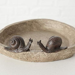 Boltze Vogeltränke und Futterstation aus Kunstharz in Schneckenform – Bild 1 von 9