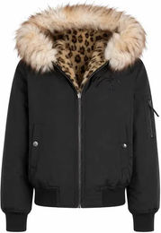 Bomberjacke Pénélope LeoLyon Damen Schwarz aus Polyester und Acryl – Bild 1 von 1