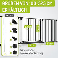 Produktbild von BOMI Kaminschutzgitter Milo Absperrgitter für Kamin und Ofen ohne Bohren Schwarz 223-525 cm