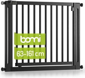 Bomi Miko Treppenschutzgitter und Türschutzgitter aus Metall XXL Schwarz 63-111 cm – Bild 1 von 3