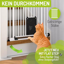 Bomi Tierschutzgitter Merle Treppenschutzgitter aus Metall in Weiß für Hund und Katze XXL 73-143 cm – Bild 1 von 5