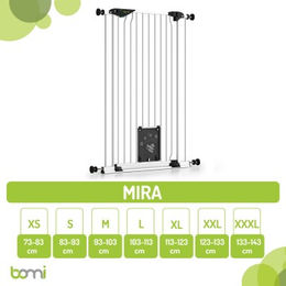 bomi Tierschutzgitter mit Katzenklappe extrahoch 107 cm Mira Treppenschutz aus Metall in Weiß für Hunde und Katzen Größe S – Bild 1 von 2