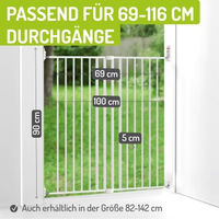 Produktbild von Bomi Türschutzgitter Maja Metall Weiß 69-116 cm für Drinnen und Draußen