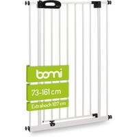 Produktbild von Bomi Türschutzgitter Merle Extrahoch 107 cm Treppenschutz aus Metall in Weiß für Hunde und Katzen