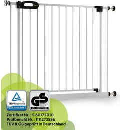 Bomi Türschutzgitter Merle Treppenschutzgitter aus Metall in Weiß 63-111 cm S – Bild 1 von 2