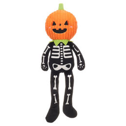 Bonno Flamingo Hundespielzeug Halloween Skelett Plüsch Schwarz Orange – Bild 1 von 5