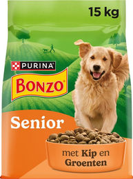 Bonzo Senior Hundefutter mit Huhn in Stückchen für Haut, Fell und Verdauung 15 kg – Bild 1 von 4