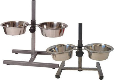 Boon Erhöhter Napf mit H-Ständer aus Edelstahl in Silber 17 cm – Bild 1 von 2